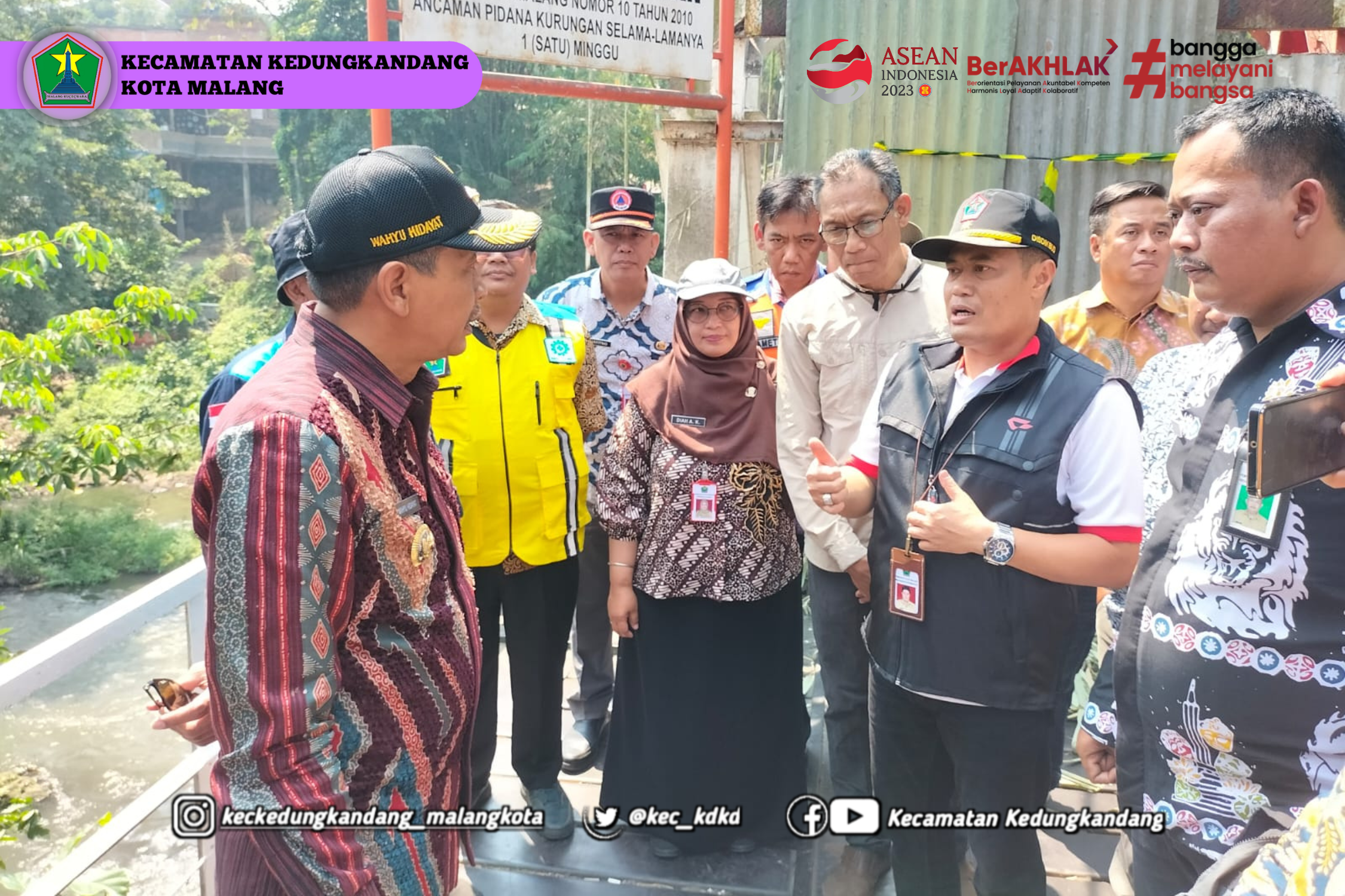 Kunjungan P.J Walikota Malang beserta Jajaran sekaligus mencari solusi terhadap efek negatif dari pembangunan jembatan Lembayung, Kedungkandang, Kota Malang.